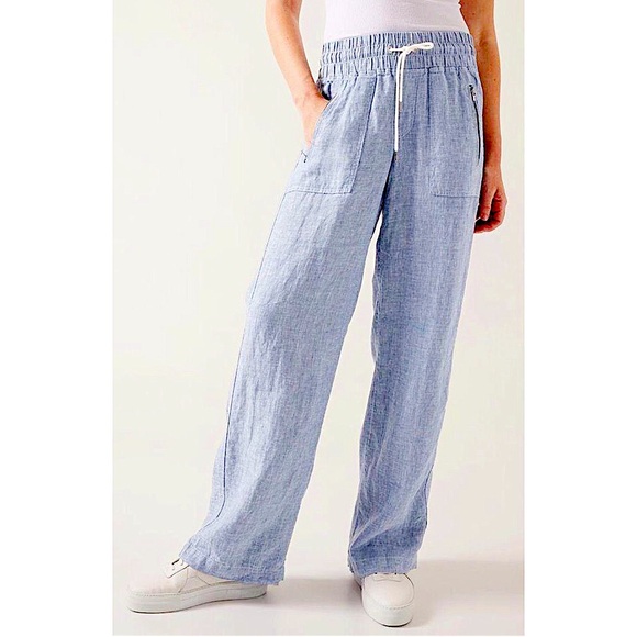 Athleta Pants - Athleta 100% Linen Wide Leg Pants